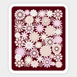 Vintage Floral Design Scandinavian Style Sticker